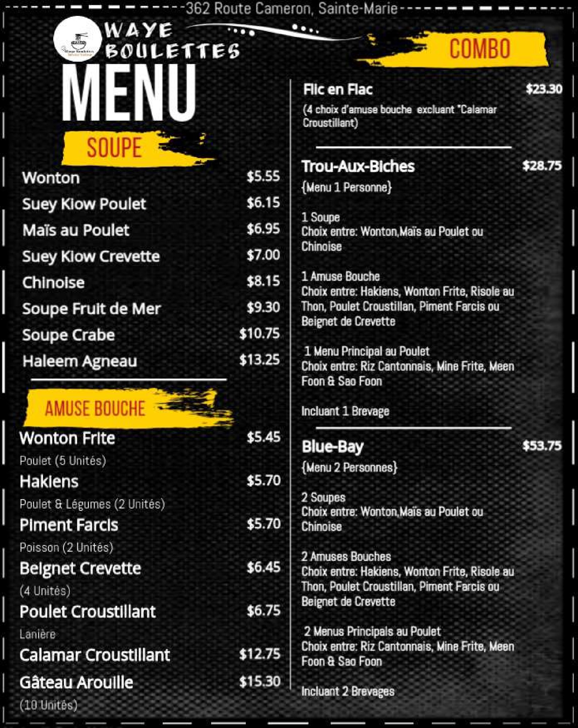 menu waye boulette 2025 2