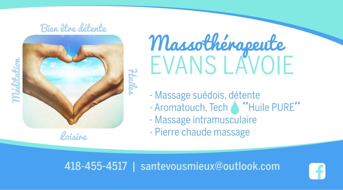 Massothérapeute Evans Lavoie