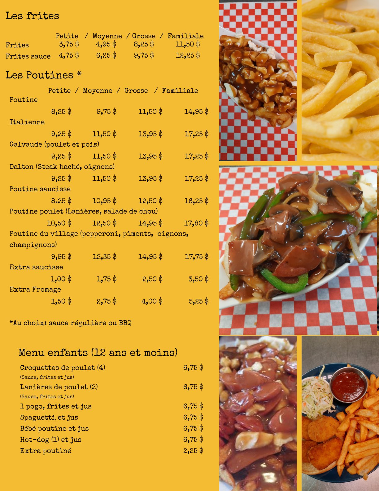 Menu Restaurant Ste Marguerite Frites