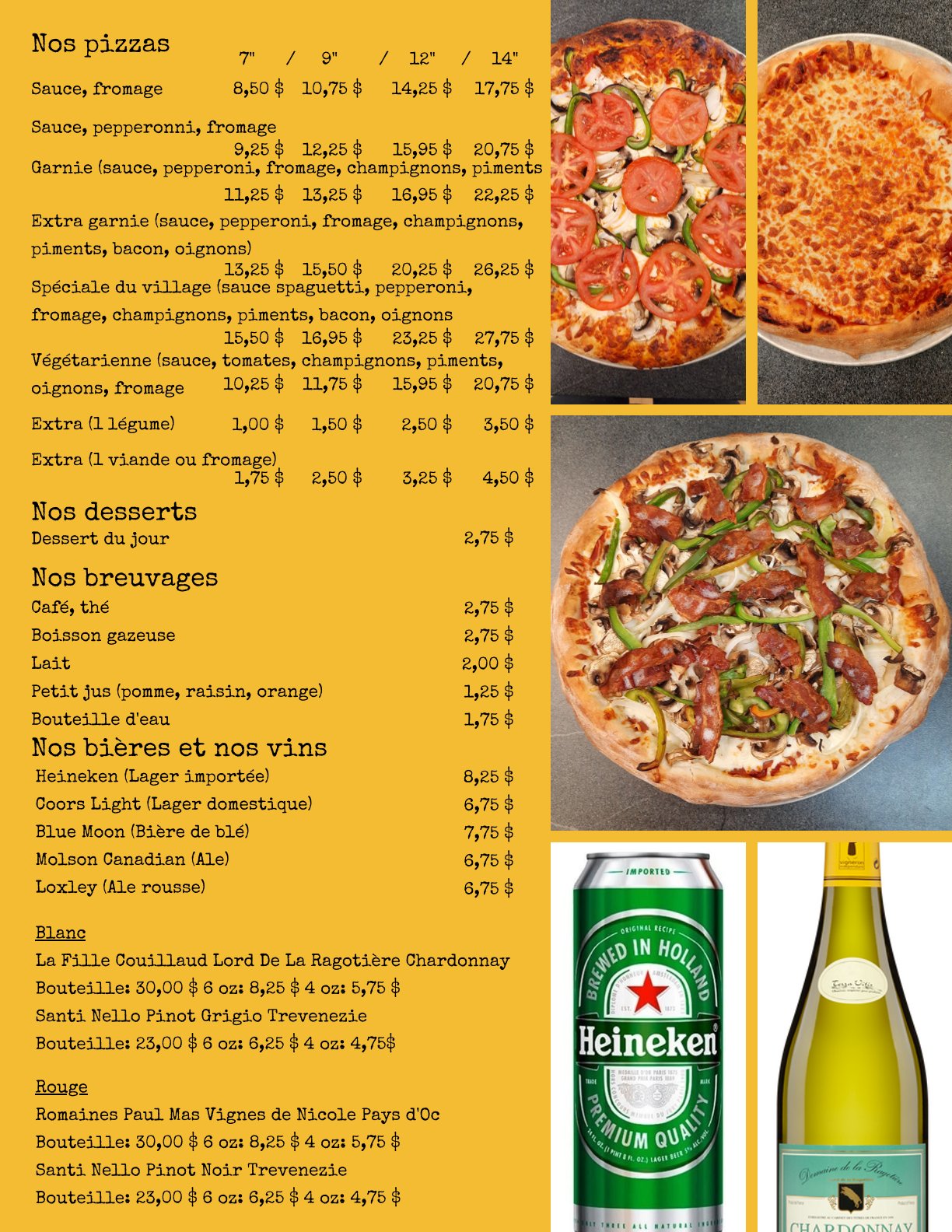 Menu Restaurant Ste Marguerite Pizza