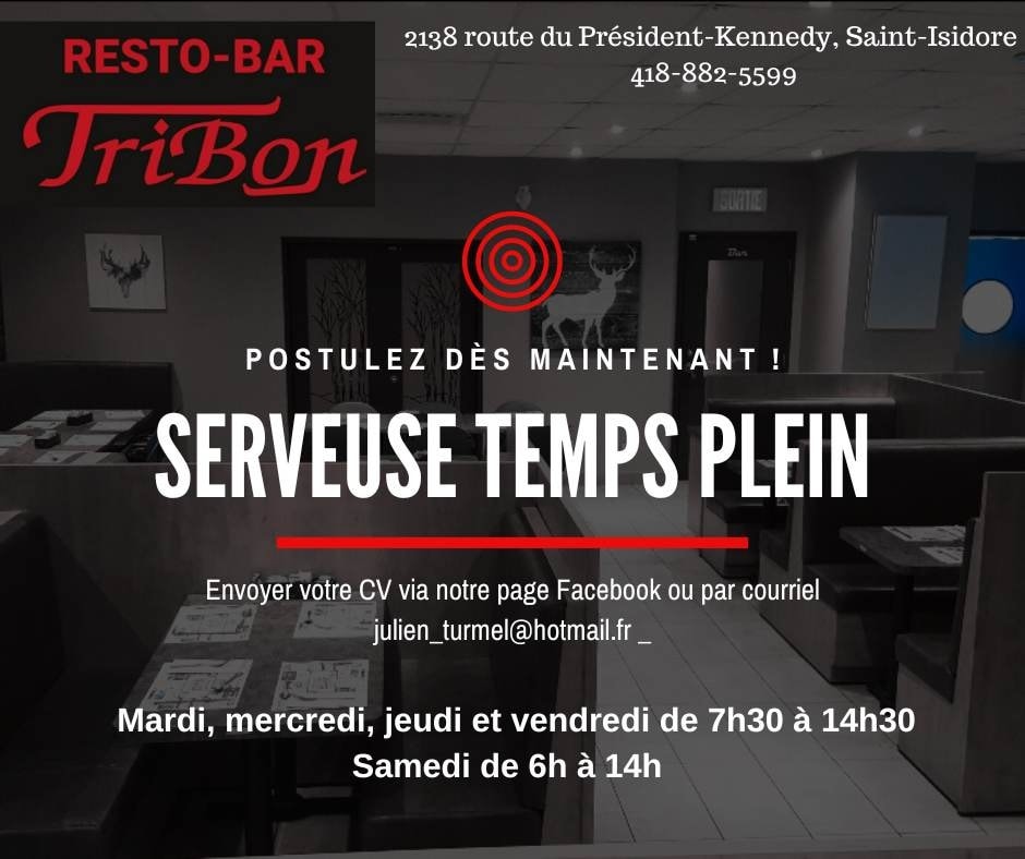 emploi restau tribon