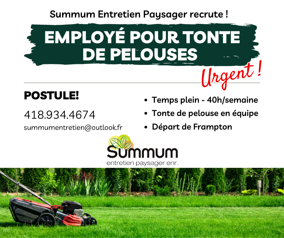 Emploi préposé(e) à la tonte de pelouse